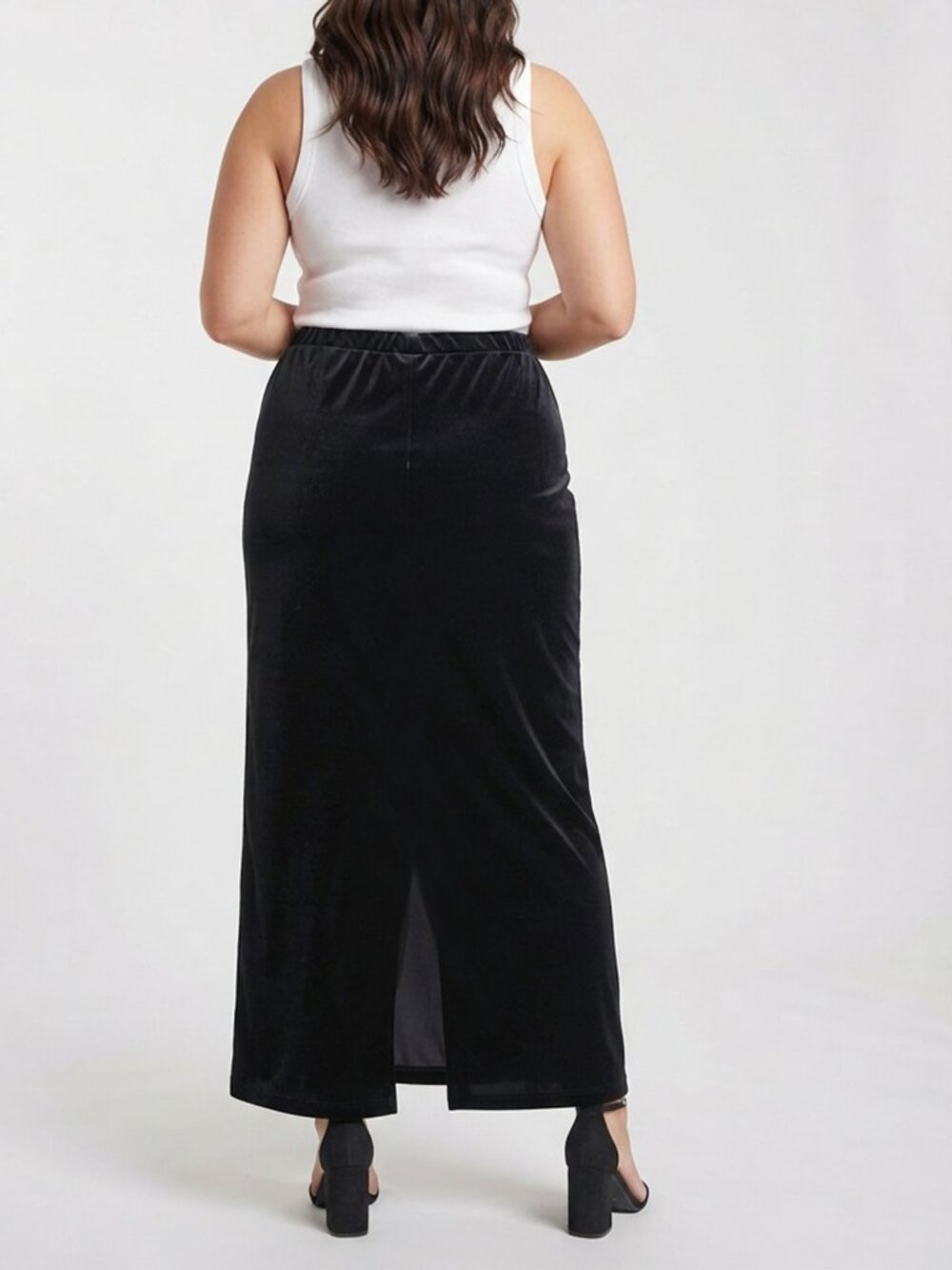 Vintage Clio Skirt Black Velvet Maxi Whimsigoth Fairy Grunge 90s Y2K Size Large - Picture 3 of 10